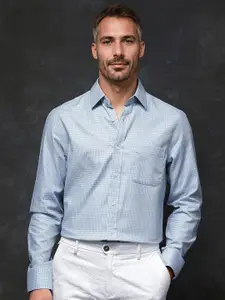 RARE RABBIT Men Comfort Spread Collar Solid Cotton Formal Shirt