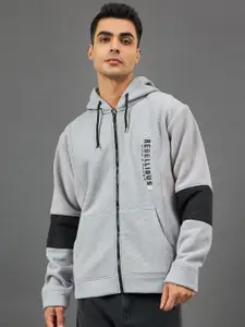 Club York Men Colourblocked Hooded Sweatshirt