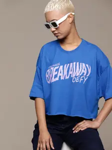 The Roadster Lifestyle Co. Printed Oversized Crop T-shirt