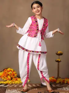 FASHION DREAM Girls A-Line Kurti With Dhoti & Shrug