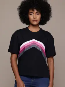 The Roadster Lifestyle Co. Women Printed Oversized T-shirt