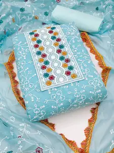 Maroosh Ethnic Motifs Embroidered Thread Work Modal Chanderi Unstitched Dress Material