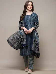 Biba Abstract Printed Pure Cotton Unstitched Dress Material