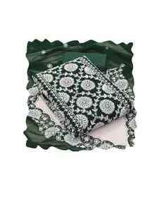 Maroosh Floral Embroidered Thread Work Unstitched Dress Material