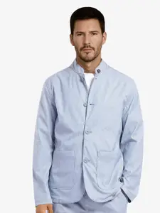 RARE RABBIT Men Mandarin Collar Striped Casual Tailored Jacket