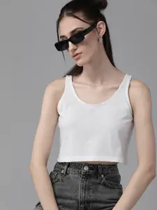 The Roadster Lifestyle Co. Solid Crop T-shirt