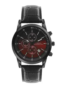 French Connection Men Printed Dial & Leather Textured Straps Analogue Watch FCN093BBL