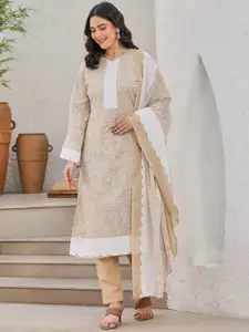 Biba Floral Printed Unstitched Dress Material