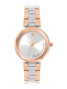 French Connection Women Embellished Dial & Stainless Steel Bracelet Style Straps Analogue Watch FCH08RTM