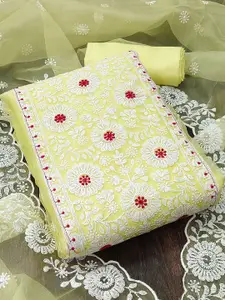 Maroosh Ethnic Motifs Embroidered Thread Work Organza Unstitched Dress Material