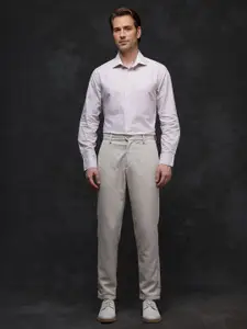 RARE RABBIT Men Comfort Spread Collar Pinstripes Striped Cotton Formal Shirt