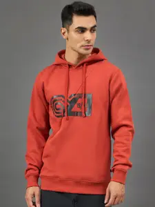 Club York Men Printed Hooded Sweatshirt