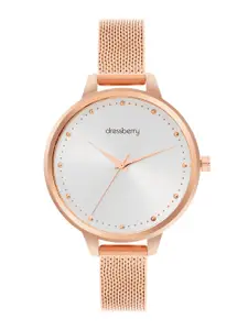 DressBerry Women Brass Dial & Straps Analogue Watch DB-SS24-7A