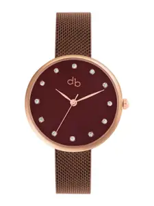 DressBerry Women Brass Mother of Pearl Dial & Straps Analogue Watch DB-SS24-6B