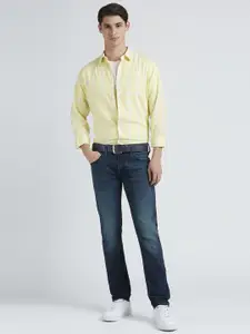 Pepe Jeans Men Spread Collar Solid Cotton Casual Shirt
