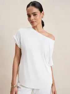 FEMMELLA Women One Shoulder Kimono Sleeve Top