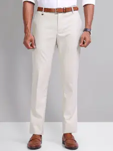 AD By Arvind Men Textured Formal Trousers