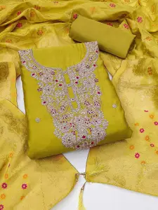 Peachmode Floral Embroidered Sequinned Unstitched Dress Material