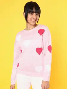 Nauti Nati Girls Self Design Pullover Sweater