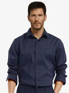 RARE RABBIT Men Comfort Spread Collar Textured Formal Shirt