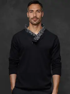 RARE RABBIT Men V-Neck Cotton Pullover Sweaters