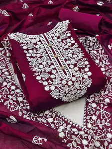 Maroosh Embroidered Thread Work Unstitched Dress Material