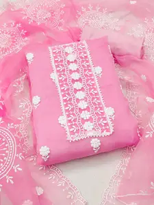 Maroosh Embroidered Thread Work Organza Unstitched Dress Material