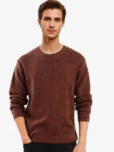 RARE RABBIT Men Typography Printed Pullover