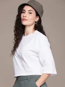 The Roadster Life Co. Pure Cotton Drop-Shoulder Sleeves Casual T-shirt