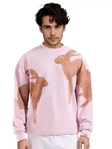 RARE RABBIT Men Printed Round Neck Sweatshirt