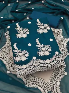 Maroosh Ethnic Motifs Embroidered Thread Work Georgette Unstitched Dress Material