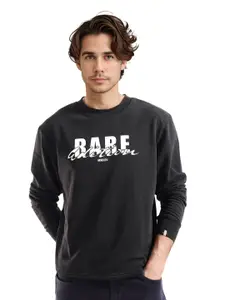 RARE RABBIT Men Printed Cotton Round Neck Sweatshirt