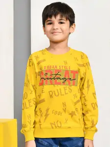 YOUMAA Boys Printed Round Neck Cotton Sweatshirt