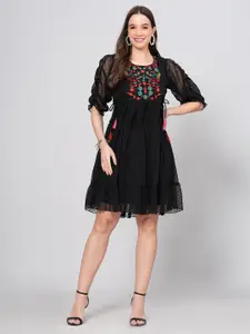 BAESD Women Self Design Fit & Flare Dress