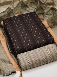 Maroosh Striped Woven Design Unstitched Dress Material