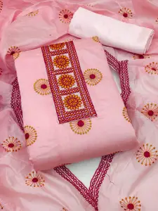 Maroosh Floral Embroidered Thread Work Unstitched Dress Material