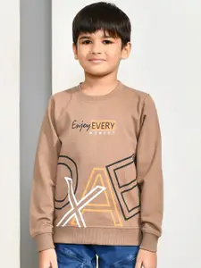 YOUMAA Boys Typography Printed Cotton Sweatshirt