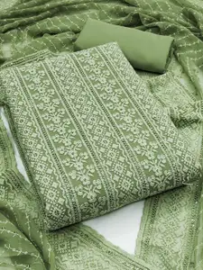 Peachmode Floral Embroidered Sequinned Silk Georgette Unstitched Dress Material