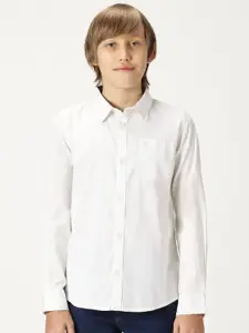 French Connection Boys Premium Cutaway Collar Solid Cotton Casual Shirt