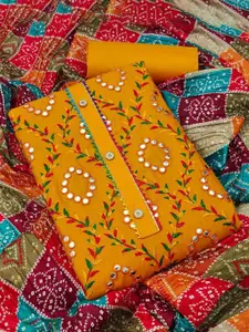 Maroosh Floral Embroidered Mirror Work Unstitched Dress Material