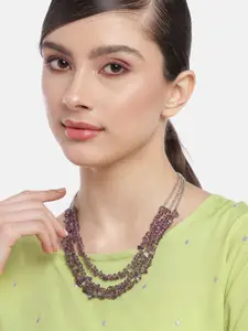 RICHEERA Silver-Plated  Beaded Layered Necklace