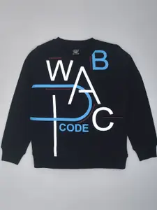 YOUMAA Boys Alphanumeric Printed Pullover Sweatshirt