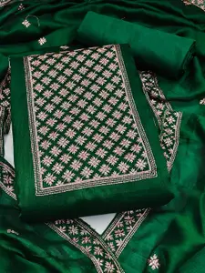 Maroosh Floral Embroidered Zari Silk Unstitched Dress Material