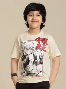 Kids Ville Boys Demon Slayer Anime Printed Round Neck Cotton T-shirt