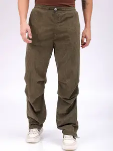 The Indian Garage Co Men Striped Tapered Fit Regular Trousers