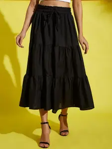 AAHWAN Women Layered Tiered Midi Skirts