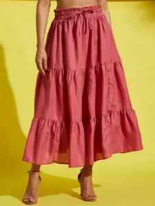 AAHWAN Women Tiered maxi Skirt