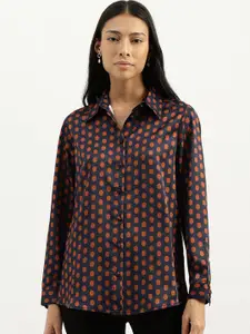 United Colors of Benetton Women Spread Collar Geometric Printed Relaxed Fit Casual Shirt