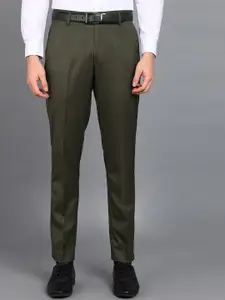VEI SASTRE Men Plus Size Green Stretchable Formal Trouser