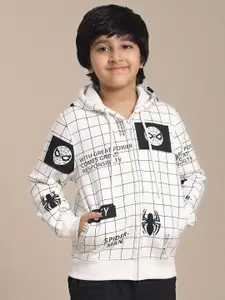 Kids Ville Spiderman Printed Regular Fit Hoodie For Boys